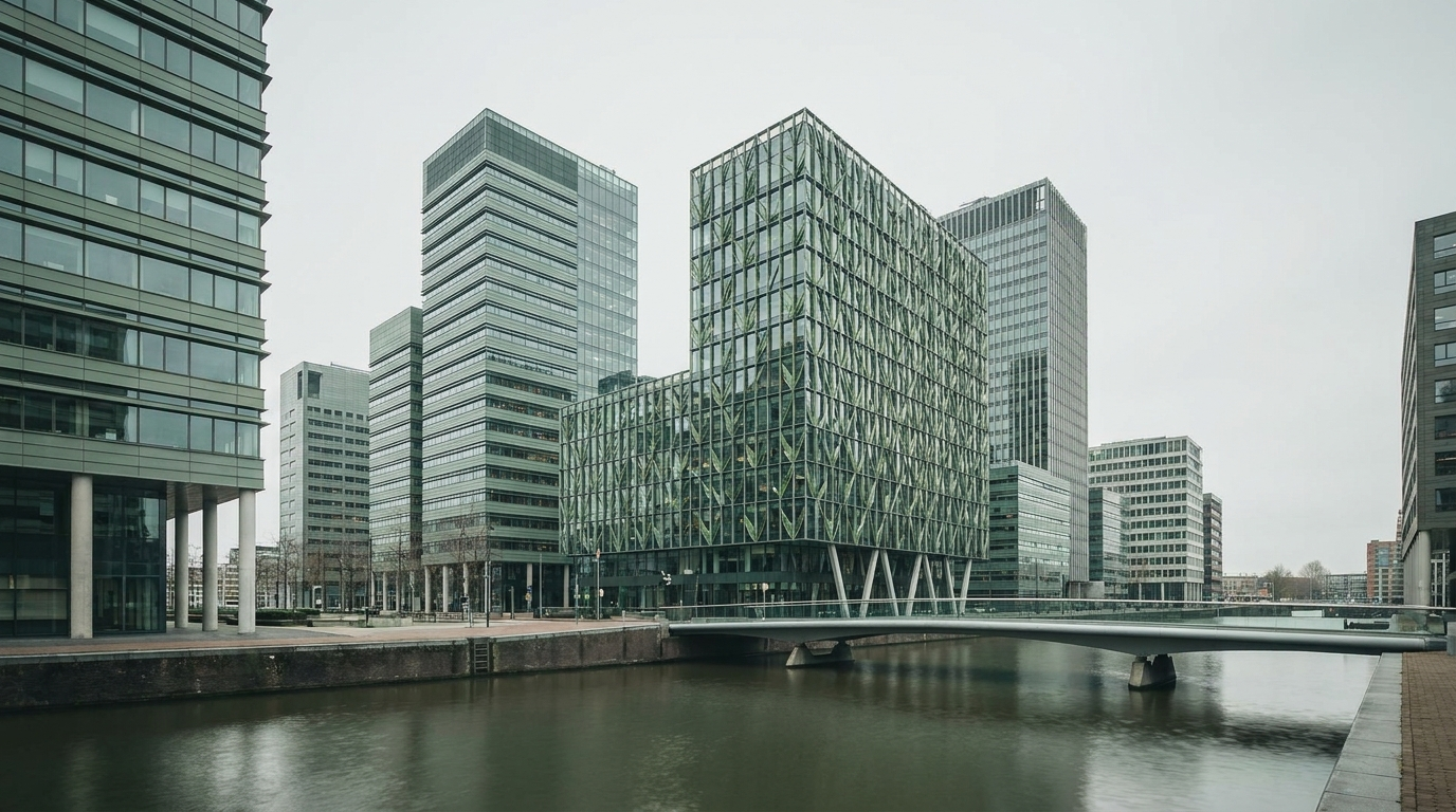Nederlandse kantorenwijk, beeld bij beleggen vanuit een BV of holding