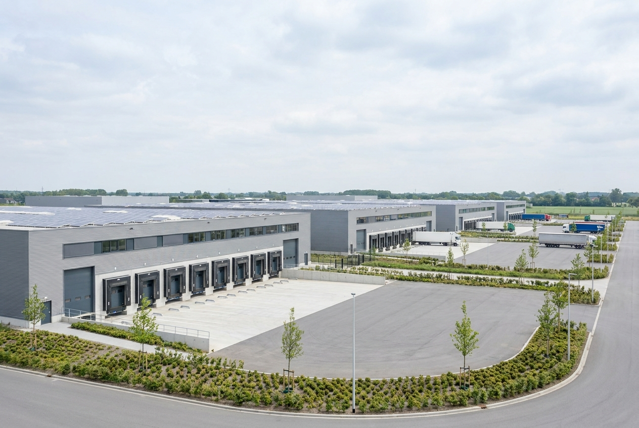 Modern logistiek distributiepark Riverfront Logistics Park in de Tilburg Logistics Corridor