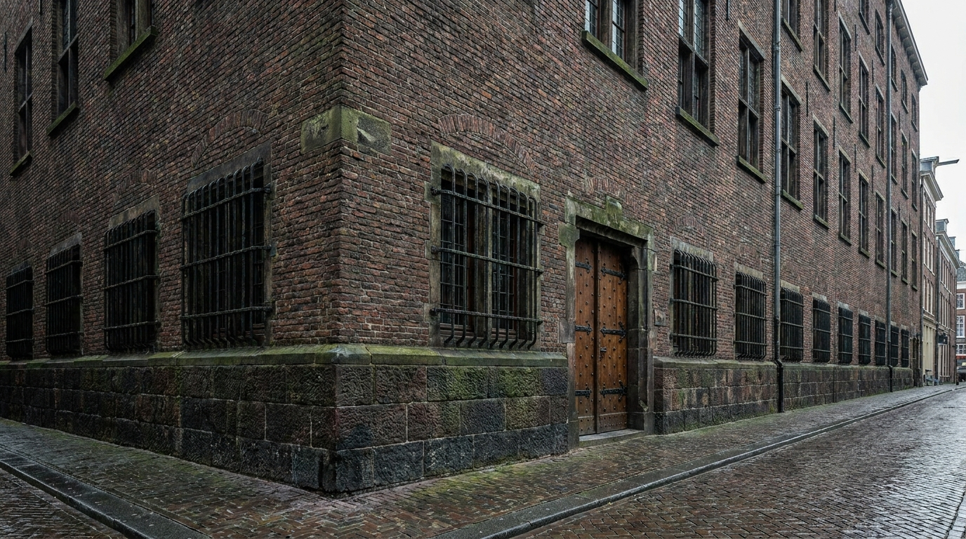 Solide Nederlands bakstenen gebouw als beeld voor zekerheid bij vastgoedobligaties